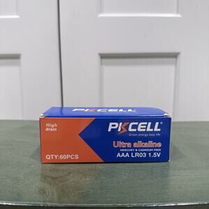 New PKCELL Ultra Alkaline 60-PCS AAA LR03 1.5V Battery
